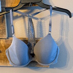 Victoria's Secret Gray Lace Back Bra